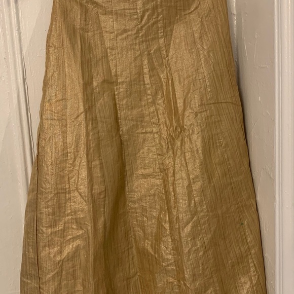 Traditional Teal blue with Golden Indian Dress - Picture 4 of 6